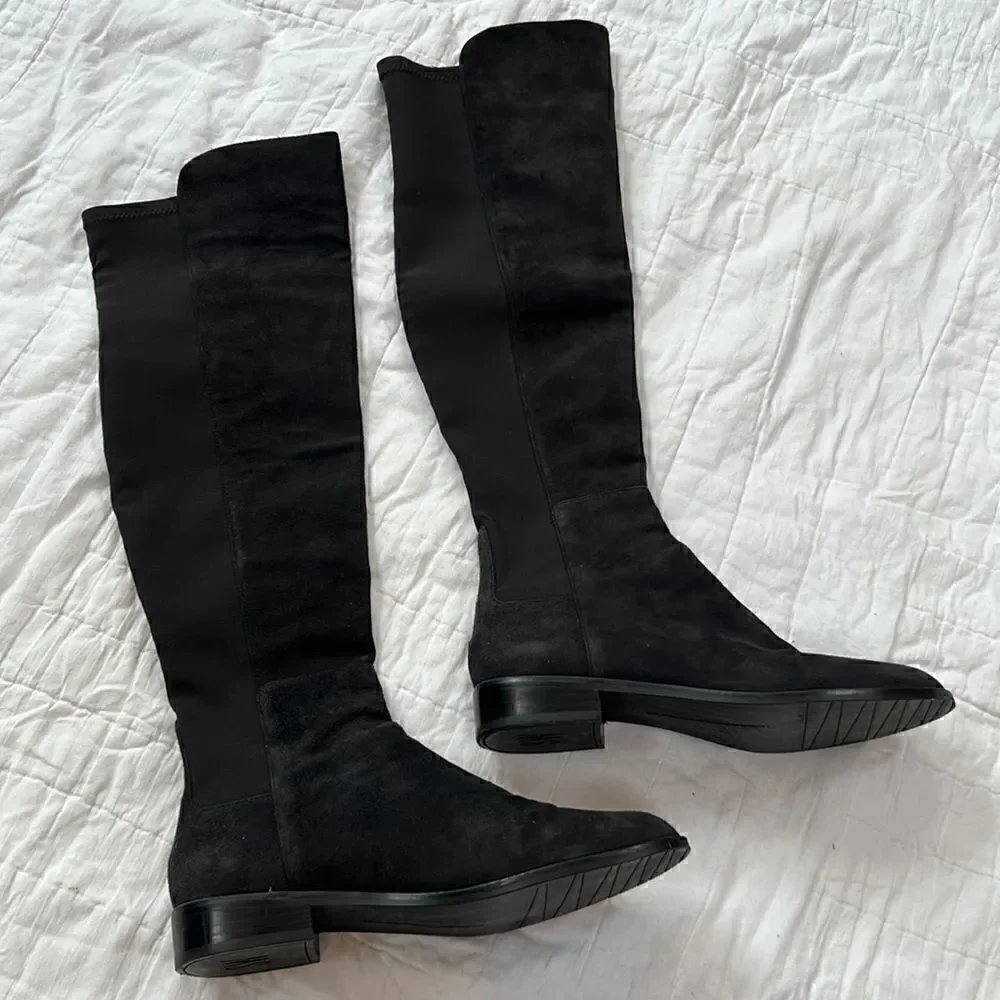 Stuart Weitzman Reddy 5050 Suede Over-The-Knee Boots, Black size 6.5 women EUC